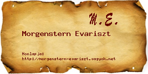 Morgenstern Evariszt névjegykártya